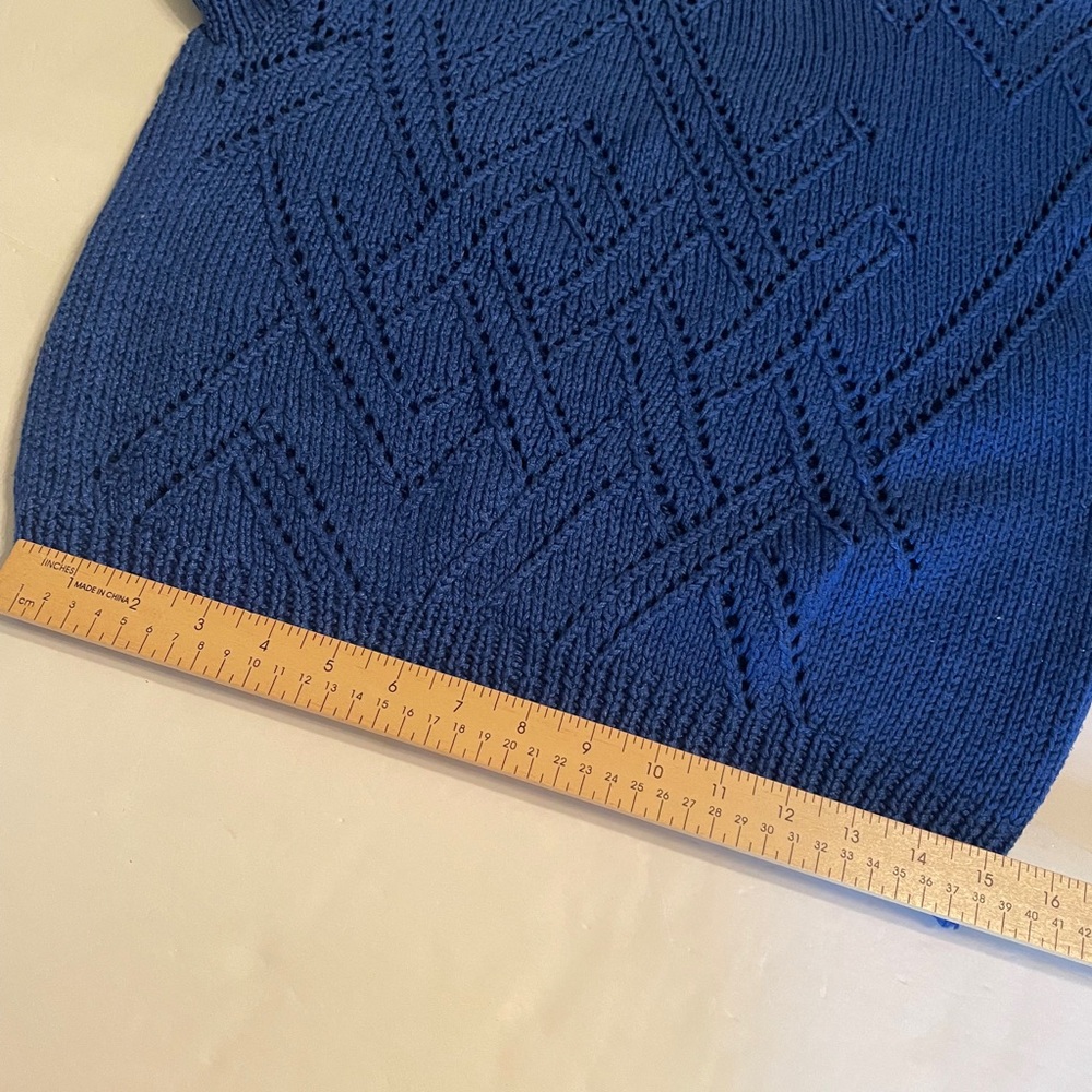 Vintage John Meyer Knit Sweater Vest Royal Blue Geometric Pattern Sweater Vest - Picture 6 of 9